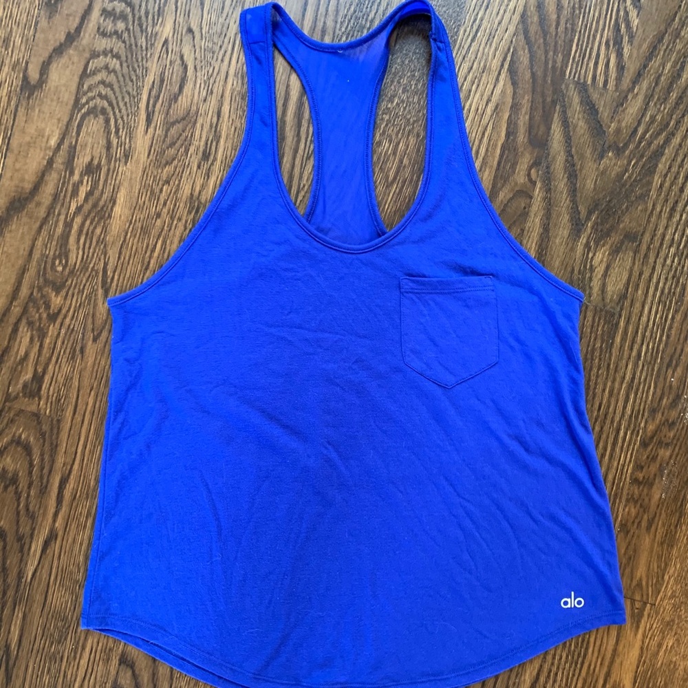 Alo Yoga Curved Hem Pocket Tank Size Small
